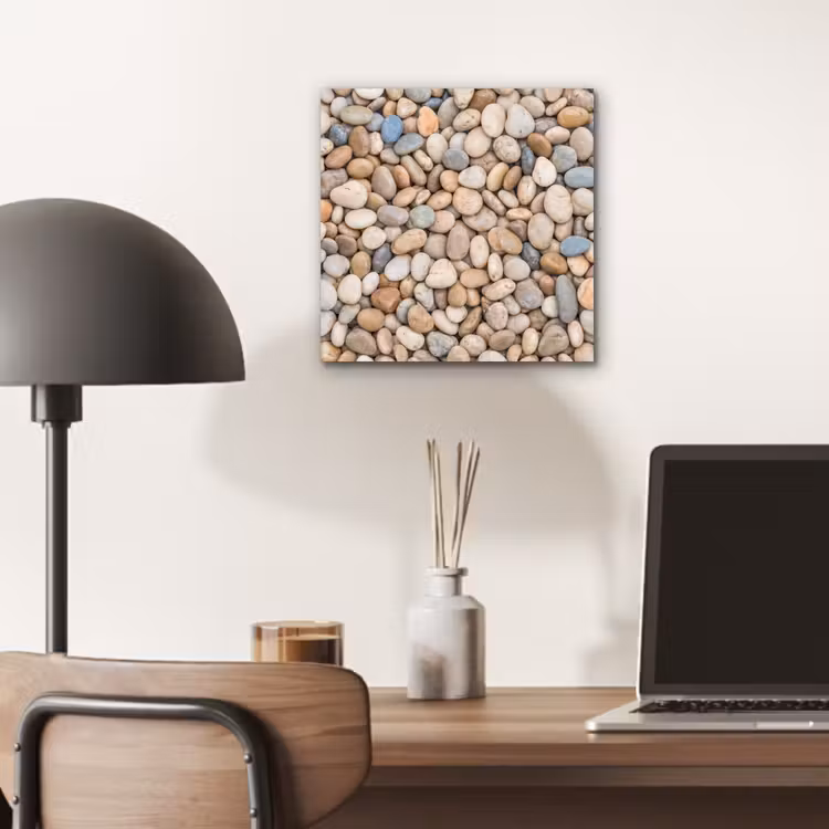 Kiezelstenen - Natuur - Textuur - Beige - Grijs aluminium wit klein -sfeer5