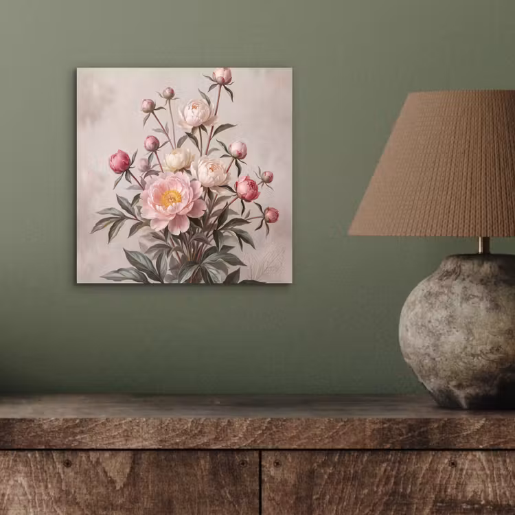 Pioenrozen - Boeket - Roze aluminium wit klein -sfeer2