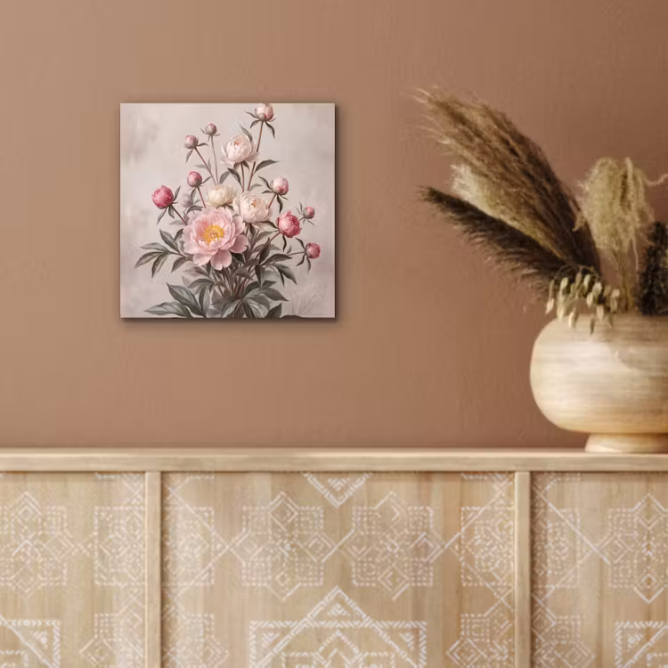 Pioenrozen - Boeket - Roze aluminium wit klein -sfeer4