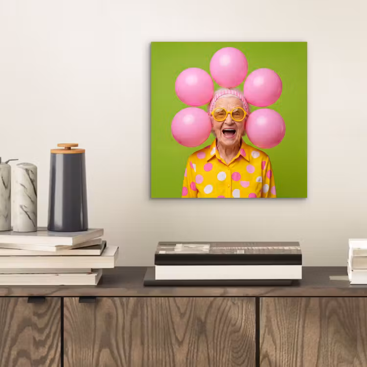 Mens - Ballonnen - Feest - Kleurrijk - Roze aluminium wit klein -sfeer1