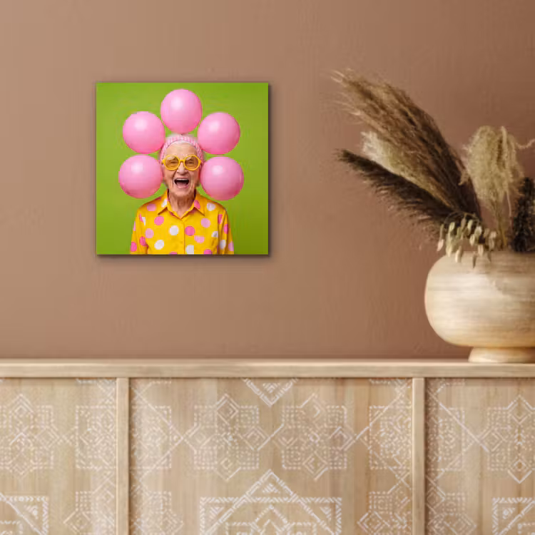 Mens - Ballonnen - Feest - Kleurrijk - Roze aluminium wit klein -sfeer4