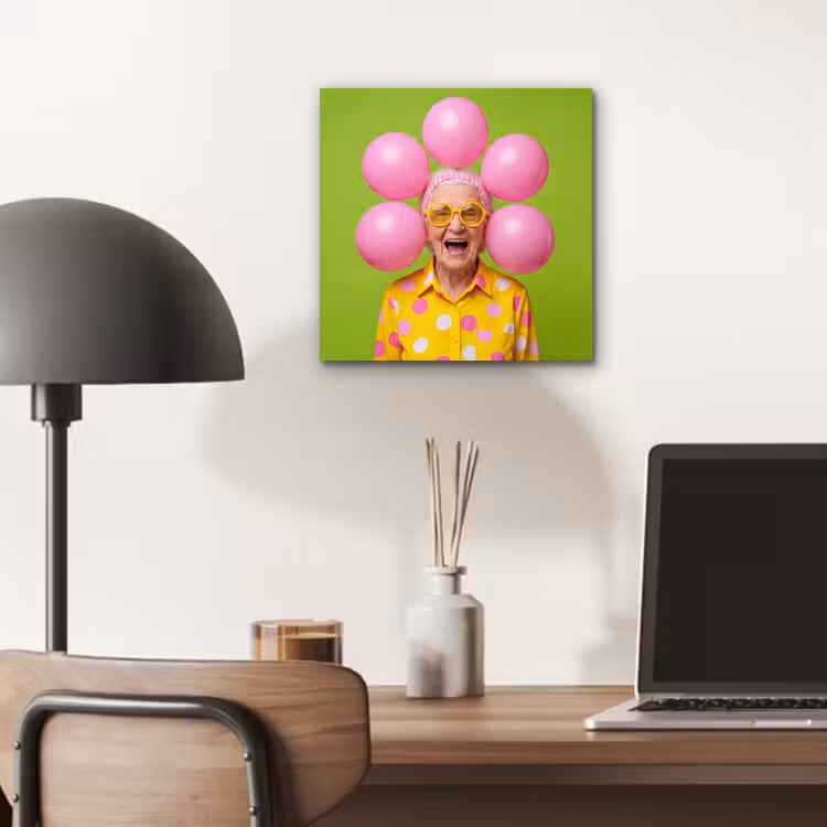 Mens - Ballonnen - Feest - Kleurrijk - Roze aluminium wit klein -sfeer5