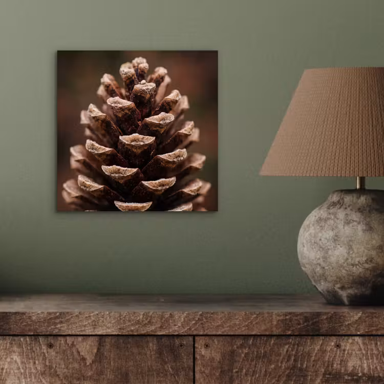 Dennenappel - Bos - Herfst - Bruin - Sfeervol aluminium wit klein -sfeer2