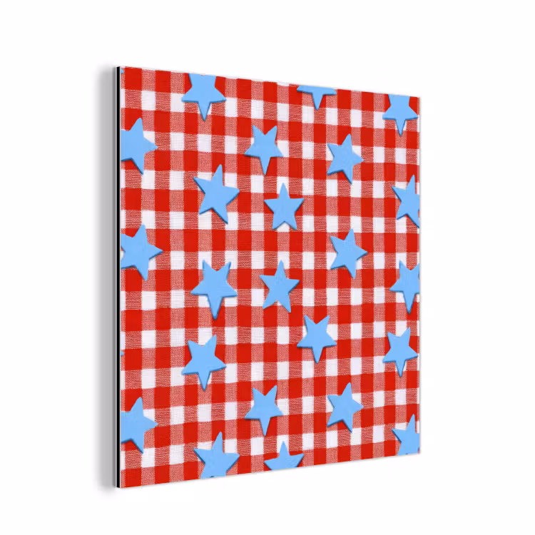 Ruit - Sterren - Rood aluminium wit klein 46 -3d