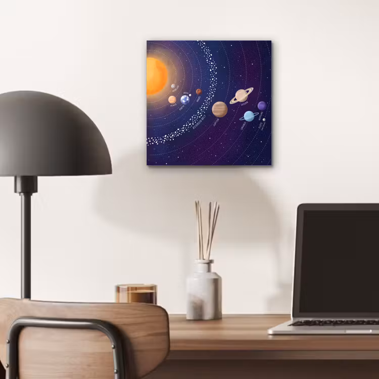 Planetenstelsel - Ruimte - Illustratie aluminium wit klein -sfeer5