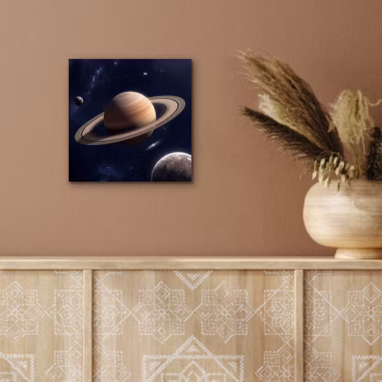 Planeten - Saturnus - Ruimte aluminium wit klein -sfeer4