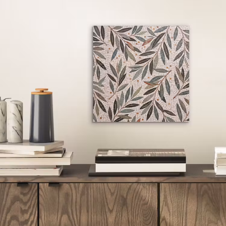 Plant - Blad - Mozaïek - Groen aluminium wit klein -sfeer1