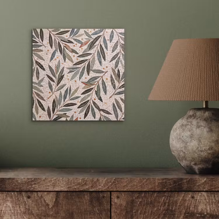 Plant - Blad - Mozaïek - Groen aluminium wit klein -sfeer2