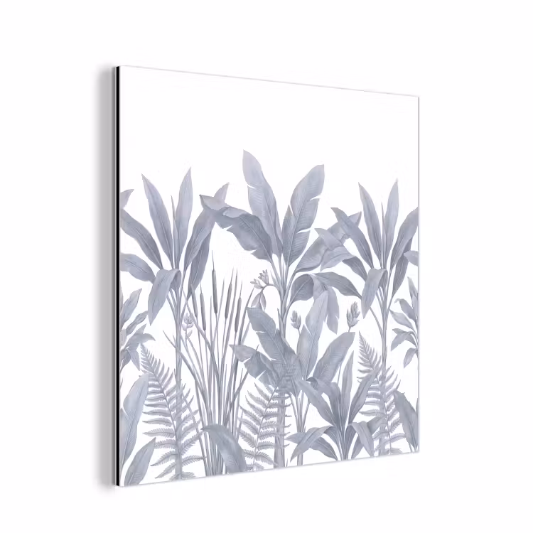 Planten - Bladeren - Natuur - Grijs aluminium wit klein -3d