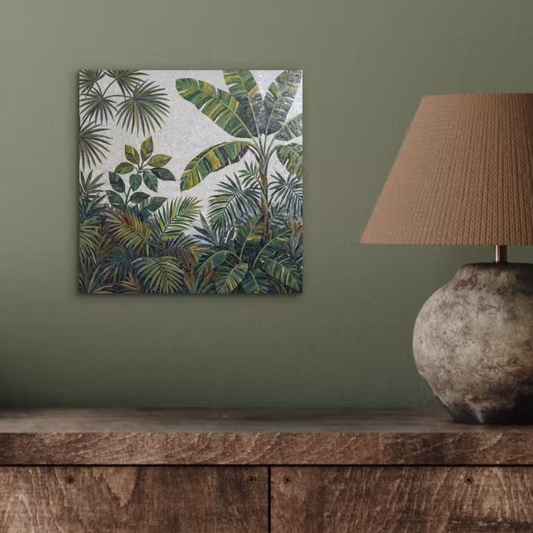 Planten - Tropisch - Mozaïek - Groen - Natuur aluminium wit klein -sfeer2