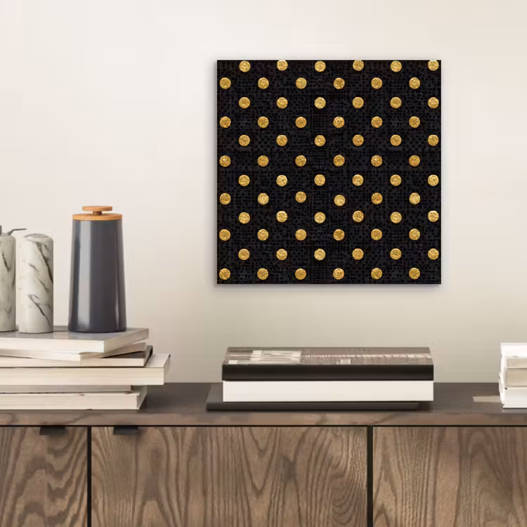 Polka Dot - Stippen - Goud - Zwart aluminium wit klein 46 -sfeer1