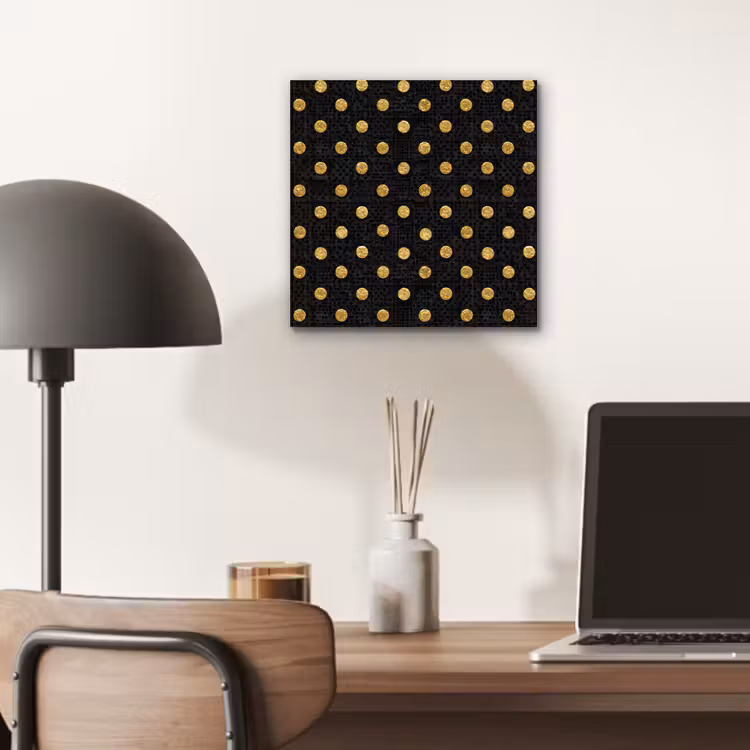 Polka Dot - Stippen - Goud - Zwart aluminium wit klein 46 -sfeer5
