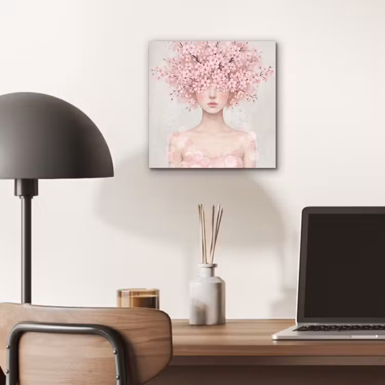 Portret - Kersenbloesem - Roze aluminium wit klein -sfeer5