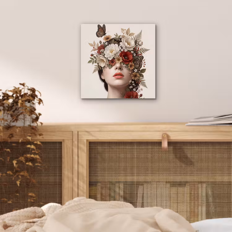 Portret - Bloemen - Cremé aluminium wit klein -sfeer3