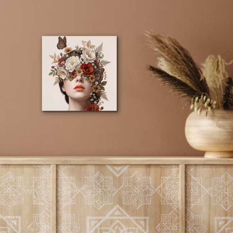 Portret - Bloemen - Cremé aluminium wit klein -sfeer4