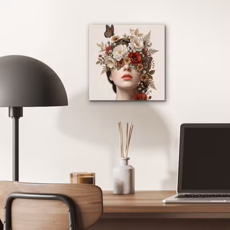 Portret - Bloemen - Cremé aluminium wit klein -sfeer5
