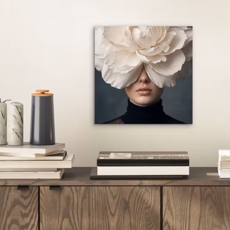 Portret - Mysterieus - Wit aluminium wit klein -sfeer1