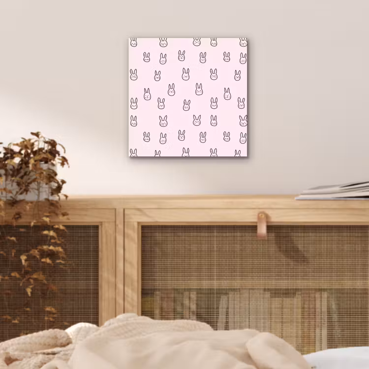 Konijnen - Minimalistisch - Roze aluminium wit klein 46 -sfeer3