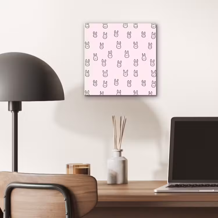Konijnen - Minimalistisch - Roze aluminium wit klein 46 -sfeer5