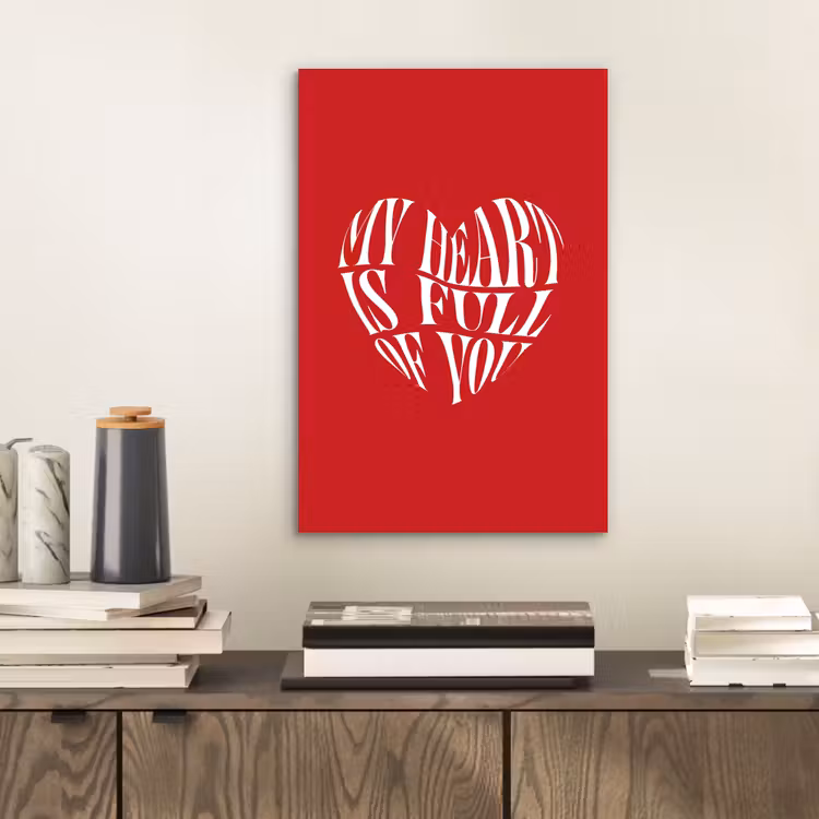 Rood - Hart- Tekst - Valentijn aluminium wit klein -sfeer1
