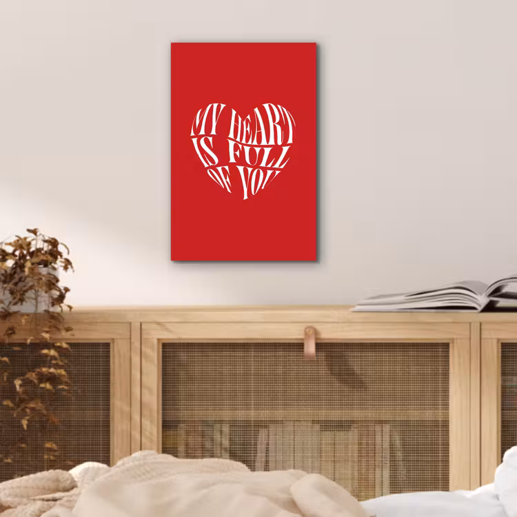 Rood - Hart- Tekst - Valentijn aluminium wit klein -sfeer3