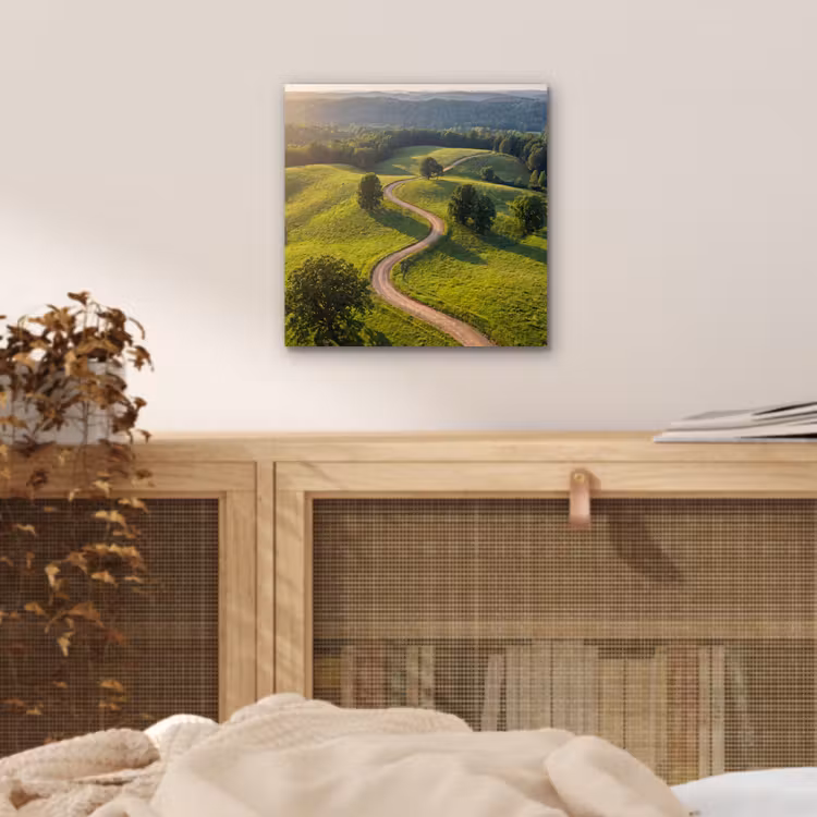 Weg - Weide - Natuur - Groen aluminium wit klein -sfeer3