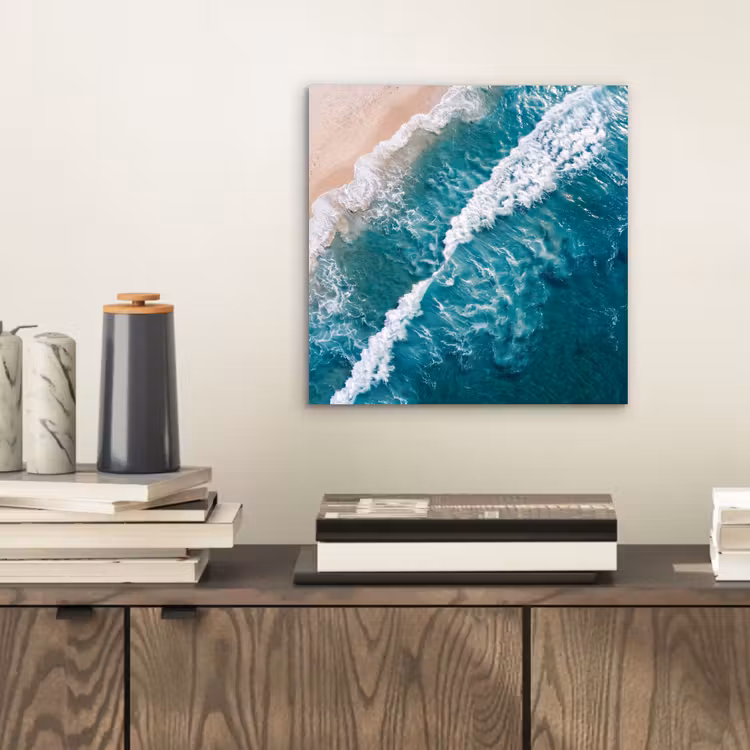 Zee - Strand - Golven - Natuur - Blauw aluminium wit klein -sfeer1