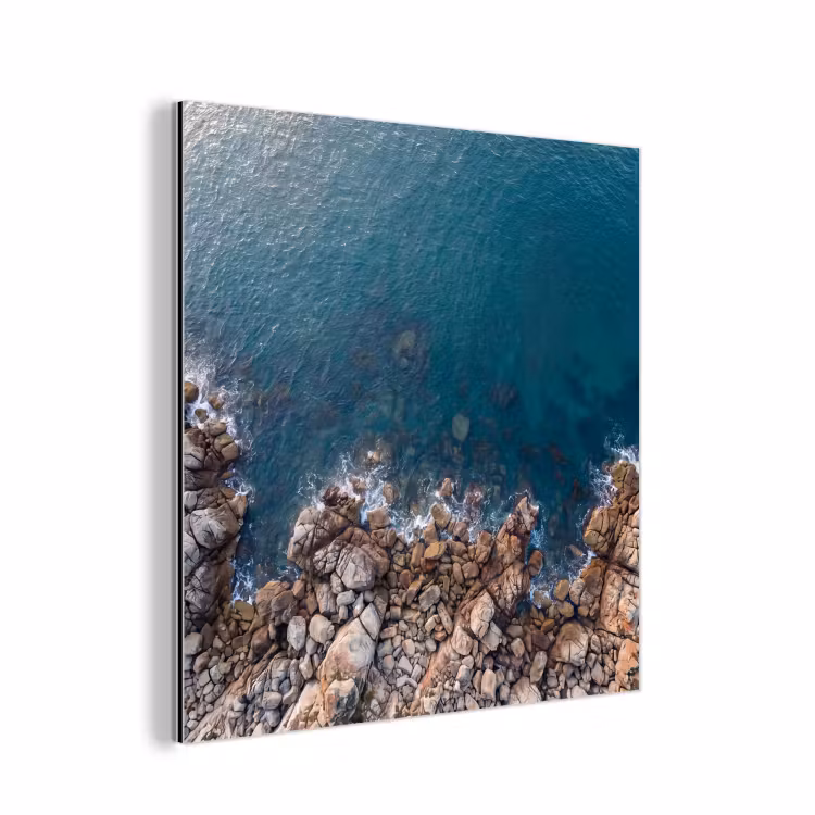 Zee - Kustlijn - Natuur - Abstract - Blauw aluminium wit klein -3d