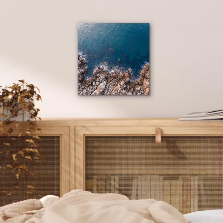 Zee - Kustlijn - Natuur - Abstract - Blauw aluminium wit klein -sfeer3