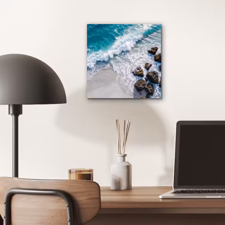 Zee - Golf - Strand - Natuur - Blauw aluminium wit klein -sfeer5