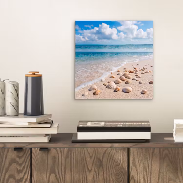 Schelpen - Strand - Natuur - Beige aluminium wit klein -sfeer1