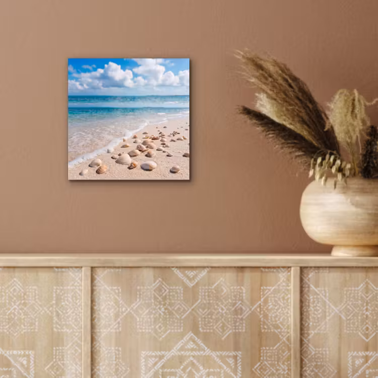 Schelpen - Strand - Natuur - Beige aluminium wit klein -sfeer4