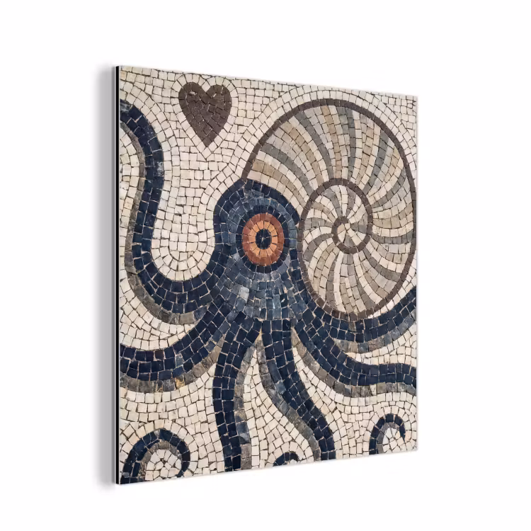 Zeeleven - Mozaïek - Kunst - Vintage - Beige aluminium wit klein -3d