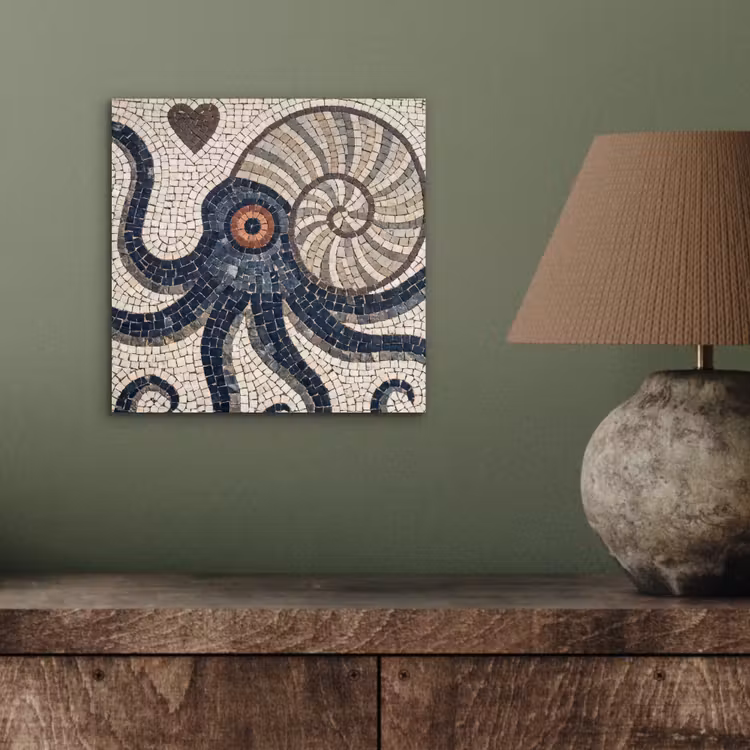 Zeeleven - Mozaïek - Kunst - Vintage - Beige aluminium wit klein -sfeer2