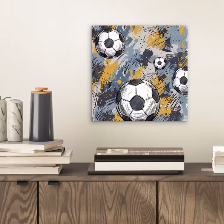 Voetbal - Abstract - Sport - Kleurrijk aluminium wit klein -sfeer1