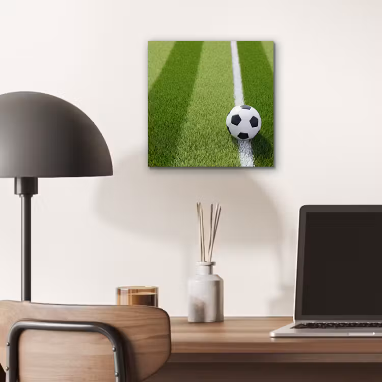 Voetbal - Grasveld - Sport - Groen aluminium wit klein -sfeer5
