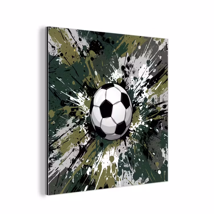 Voetbal - Verf - Spetters - Groen aluminium wit klein -3d