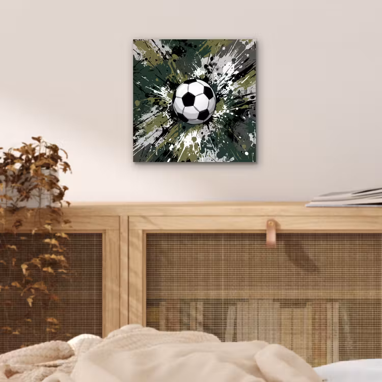 Voetbal - Verf - Spetters - Groen aluminium wit klein -sfeer3