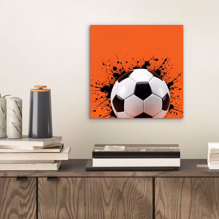Voetbal - Verf - Sport - Oranje aluminium wit klein -sfeer1
