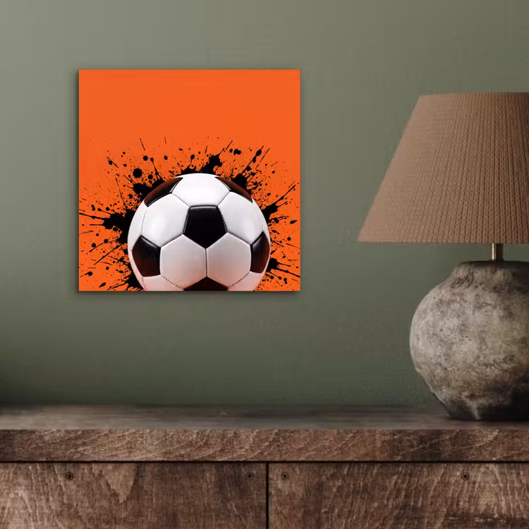 Voetbal - Verf - Sport - Oranje aluminium wit klein -sfeer2