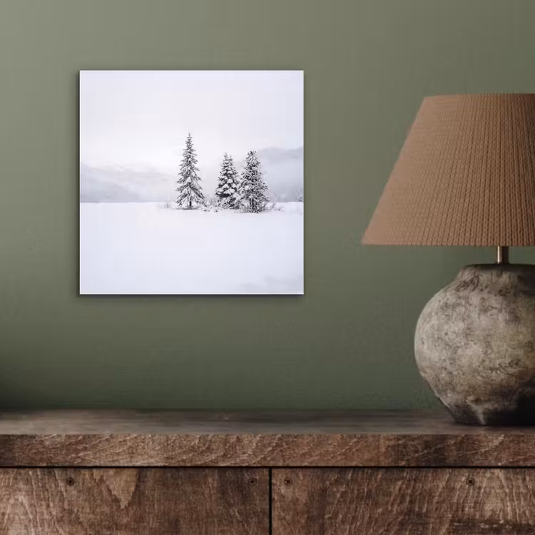 Fijnsparren - Sneeuw - Winter - Landschap - Stilte aluminium wit klein -sfeer2