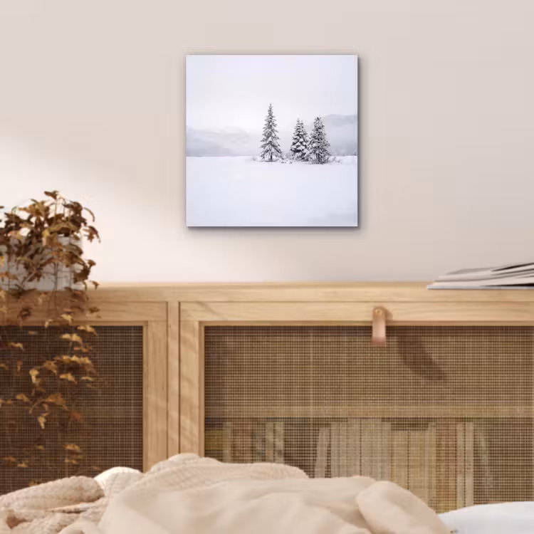 Fijnsparren - Sneeuw - Winter - Landschap - Stilte aluminium wit klein -sfeer3