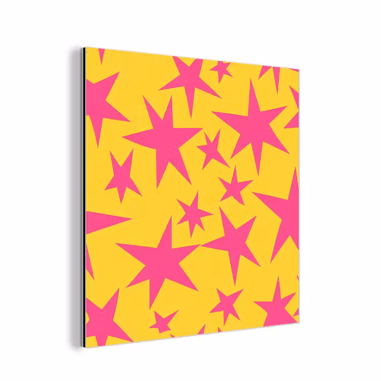Sterren - Patroon - Roze - Geel aluminium wit klein 46 -3d