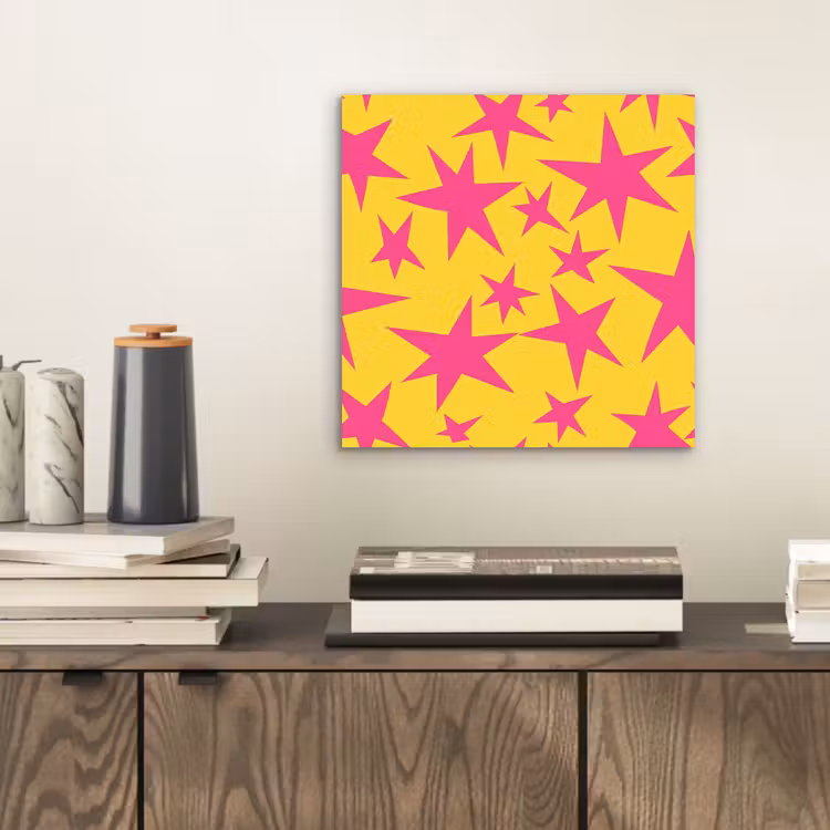 Sterren - Patroon - Roze - Geel aluminium wit klein 46 -sfeer1