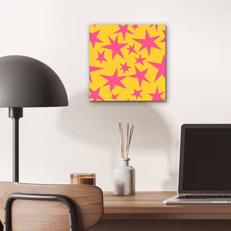 Sterren - Patroon - Roze - Geel aluminium wit klein 46 -sfeer5