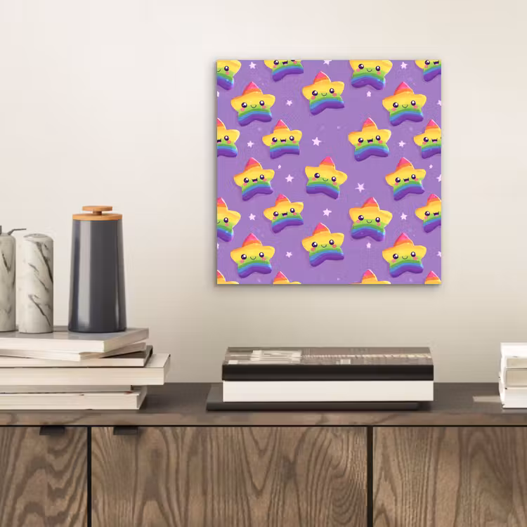 Sterren - Regenboog - Paars aluminium wit klein 46 -sfeer1