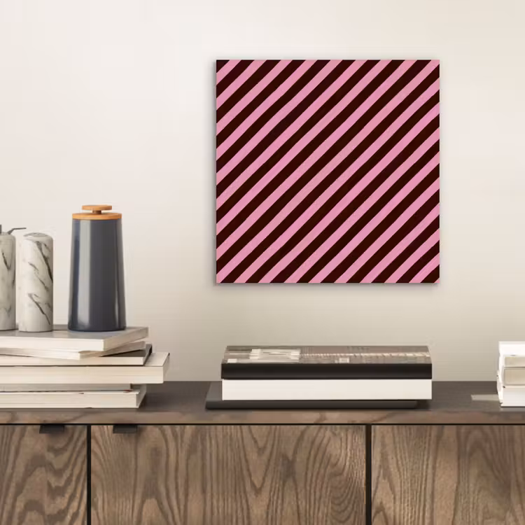 Strepen - Roze - Bruin aluminium wit klein 46 -sfeer1