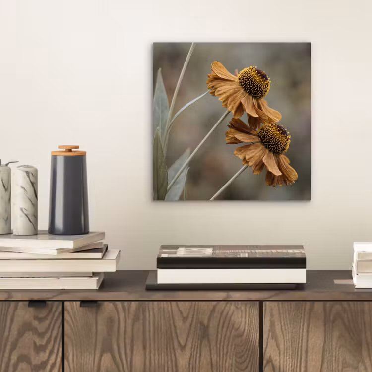 Zonnehoed - Droogbloemen - Geel - Warm aluminium wit klein -sfeer1