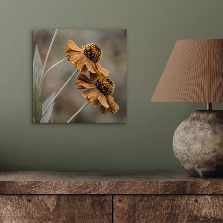 Zonnehoed - Droogbloemen - Geel - Warm aluminium wit klein -sfeer2