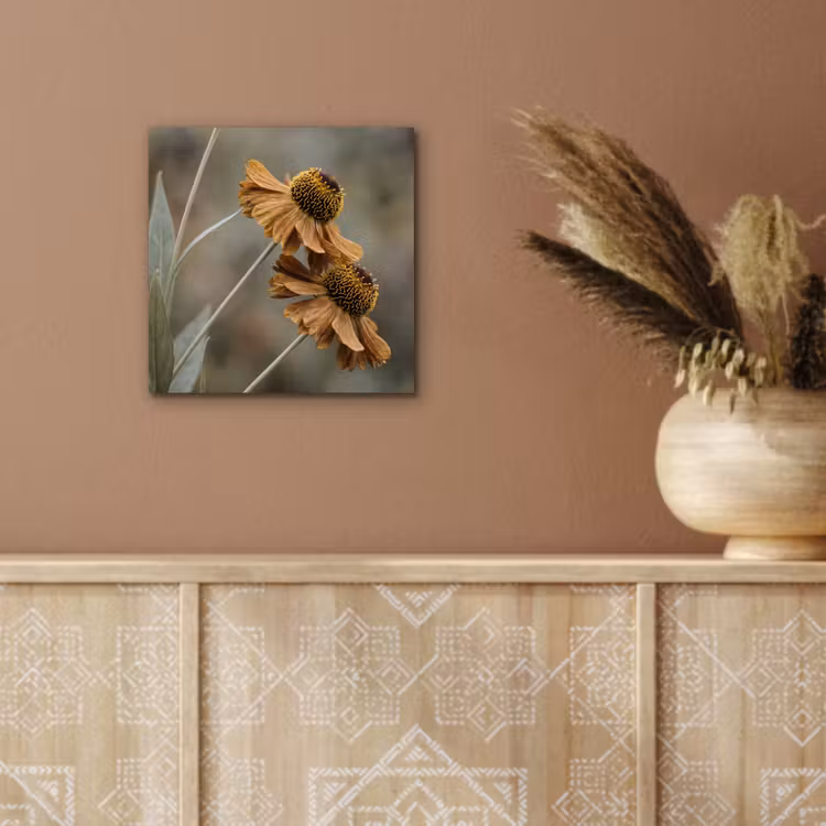 Zonnehoed - Droogbloemen - Geel - Warm aluminium wit klein -sfeer4